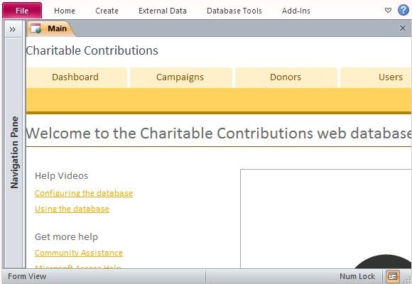 template for database
