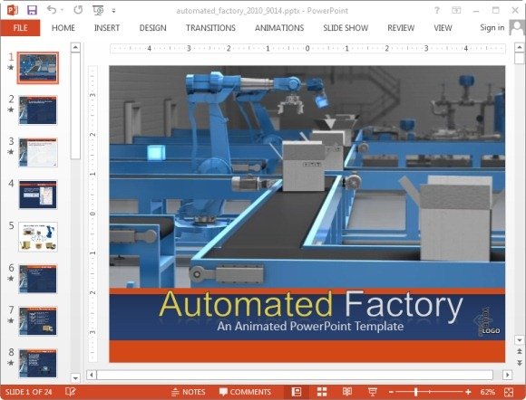automated factory powerpoint templates with animations
