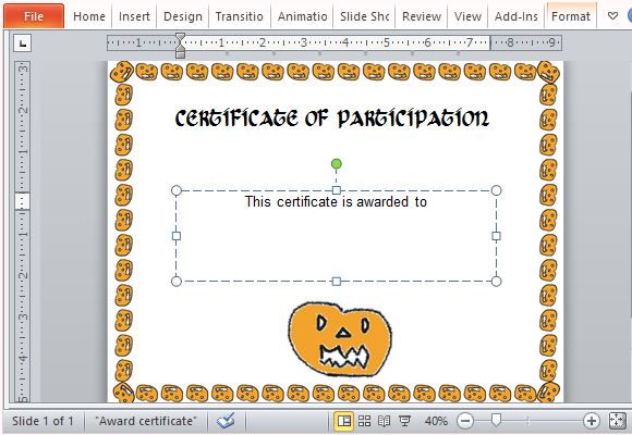halloween award certificate template for powerpoint how do you make a certificate