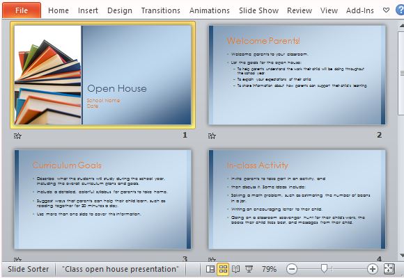 open house powerpoint presentation for parents