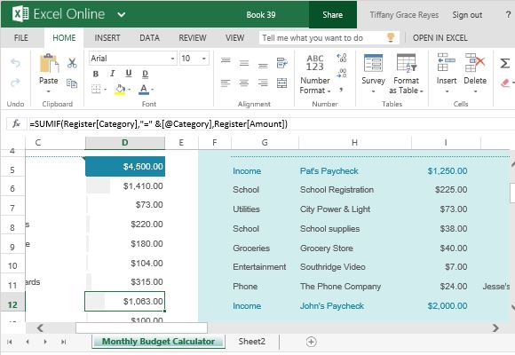 free budget calculator template