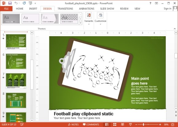 Animated Football Playbook PowerPoint Template
