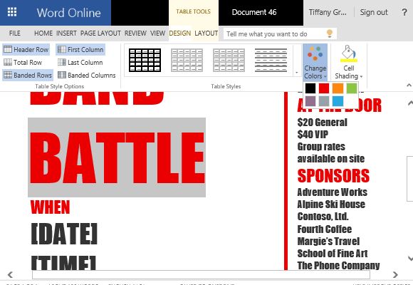 word template for making printable party and event flyers