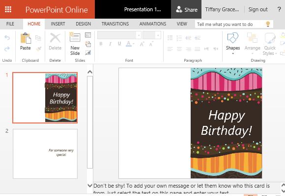childrens birthday card template for powerpoint