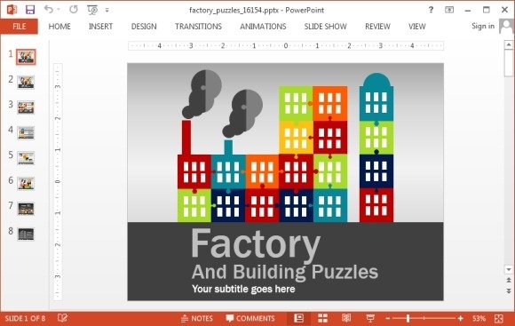 animated factory puzzle template for powerpoint ppt puzzle template