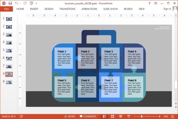 animated business puzzle powerpoint template animated business puzzle powerpoint template, Presentation templates