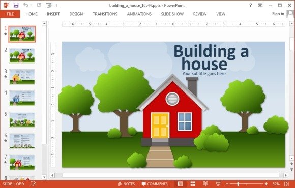 animated building a house powerpoint template how to build a powerpoint template
