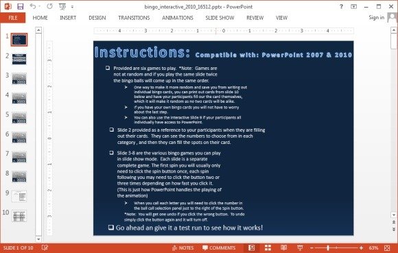 instructions for playing bingo jpg fppt bingo powerpoint