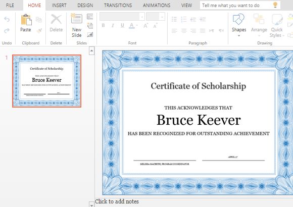easily customizable scholarship certificate template for powerpoint - Scholarship Certificate Template easily customizable scholarship certificate template for powerpoint - Scholarship Certificate Template