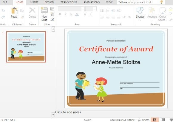 children s certificate template