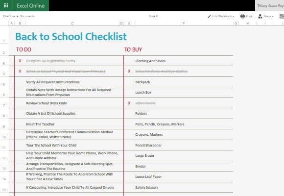 back to school checklist template for excel school checklist template