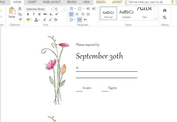 rsvp cards maker template for word