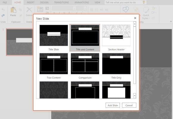 choose various layout options and retain the black tie theme fppt tie theme