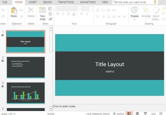 teal banded powerpoint template