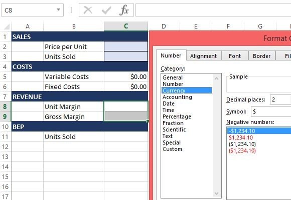 simple break even analysis template