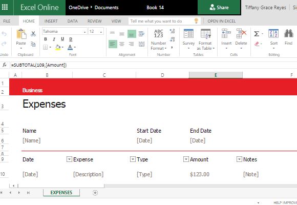 simple expense journal template for excel