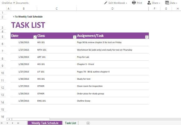 tabular list example tabular list example