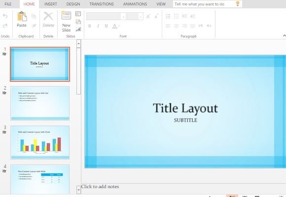 sheer blue border widescreen powerpoint template