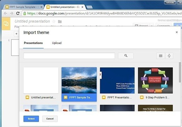 how to import theme slides in google slides