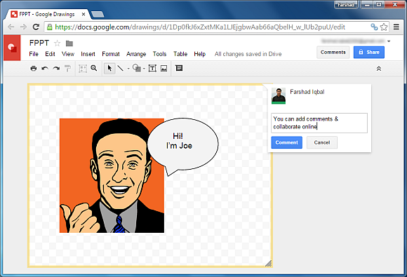 how to use google drawings for making drawings online