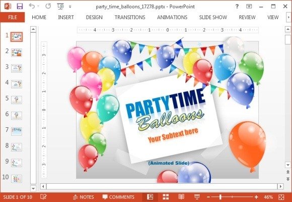 party time balloons powerpoint template jpg fppt