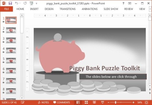 animated piggy bank powerpoint template animated piggy bank powerpoint template, Powerpoint templates