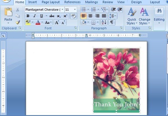 thank you card templates for word