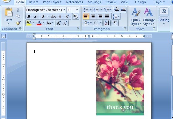 thank you card templates for word