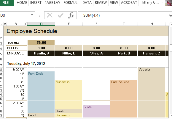 employee tracking template