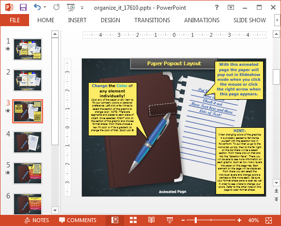 organize your desk animated powerpoint template space themed powerpoint template free