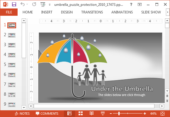 Free Umbrella Powerpoint Template