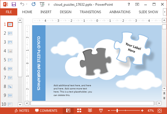 animated cloud puzzle powerpoint template