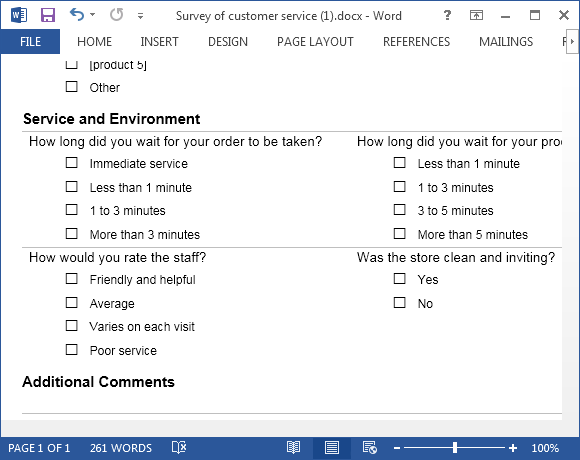 Customer Service Template For Word