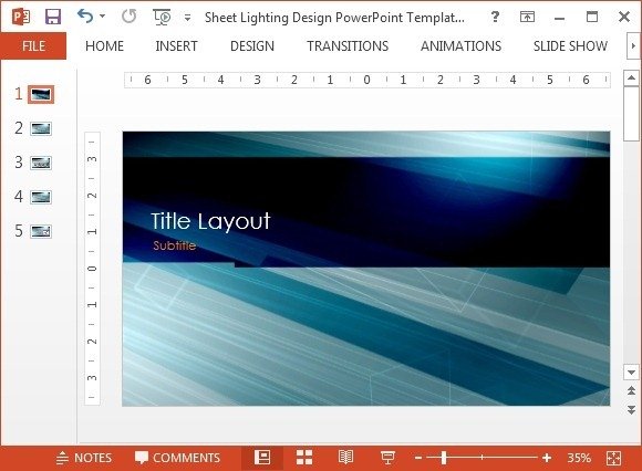 sheet lighting design powerpoint template