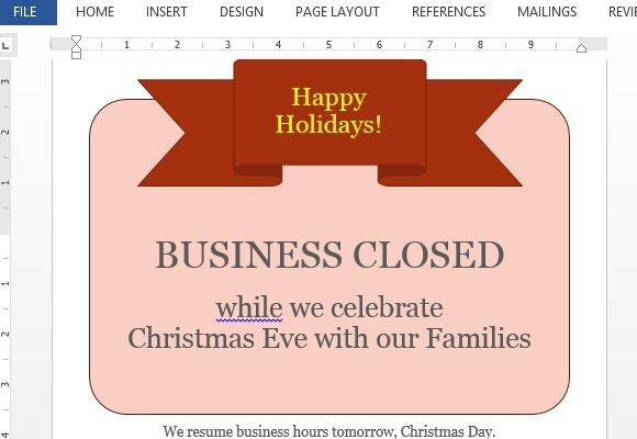 holiday closing signs templates koni polycode co