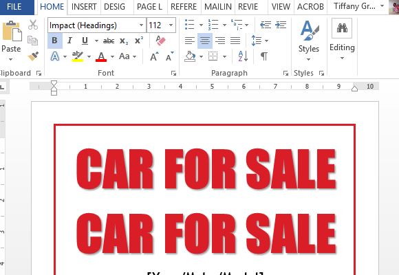 easy to use car for sale sign template for word fppt template for sale sign