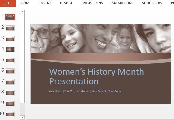 women's history month powerpoint template women's history month powerpoint template, Presentation templates