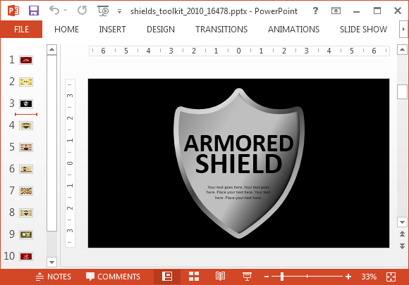 animated shield logo design maker template for powerpoint