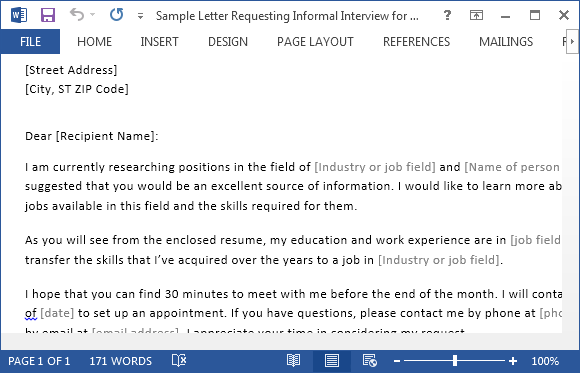 sample letter requesting informal interview for word can you send the same letter of recommendation to different colleges