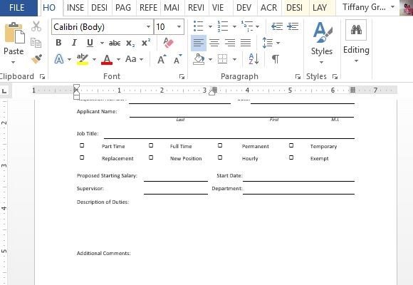job request template