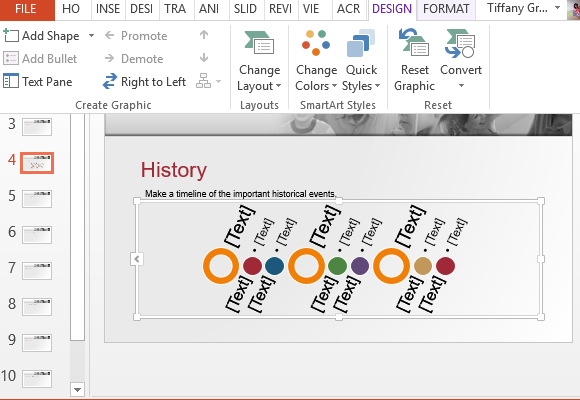 easily create a great looking timeline fppt