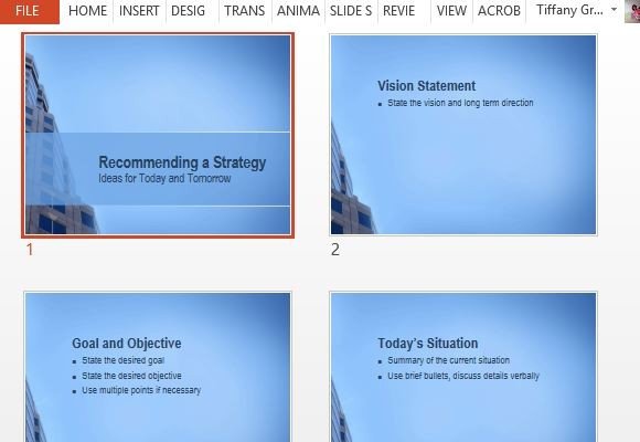 easily create a well organized presentation with premade slides fppt