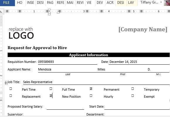 request for approval template