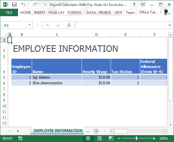 Excel Templates Employee Salary Calculator Excel