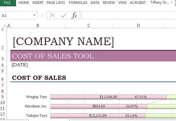 cost of sales analysis excel template sales cost