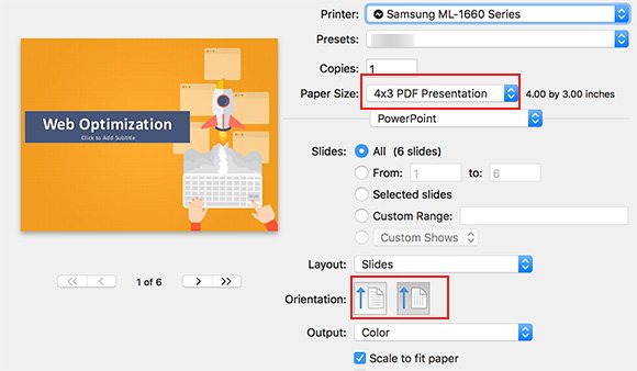 how to print ppt slides