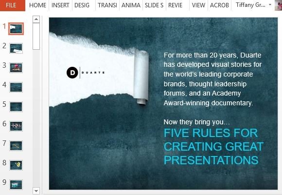duartes five rules presentation template for powerpoint award powerpoint template