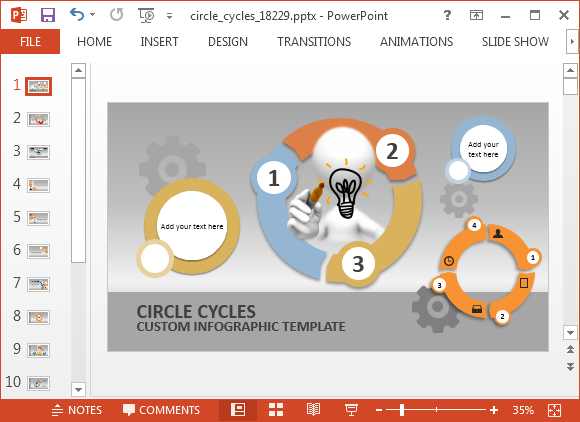 animated circle process cycle powerpoint template