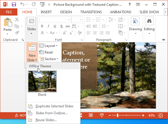 picture background template with textured caption for caption template