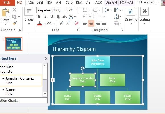 template for hierarchy chart